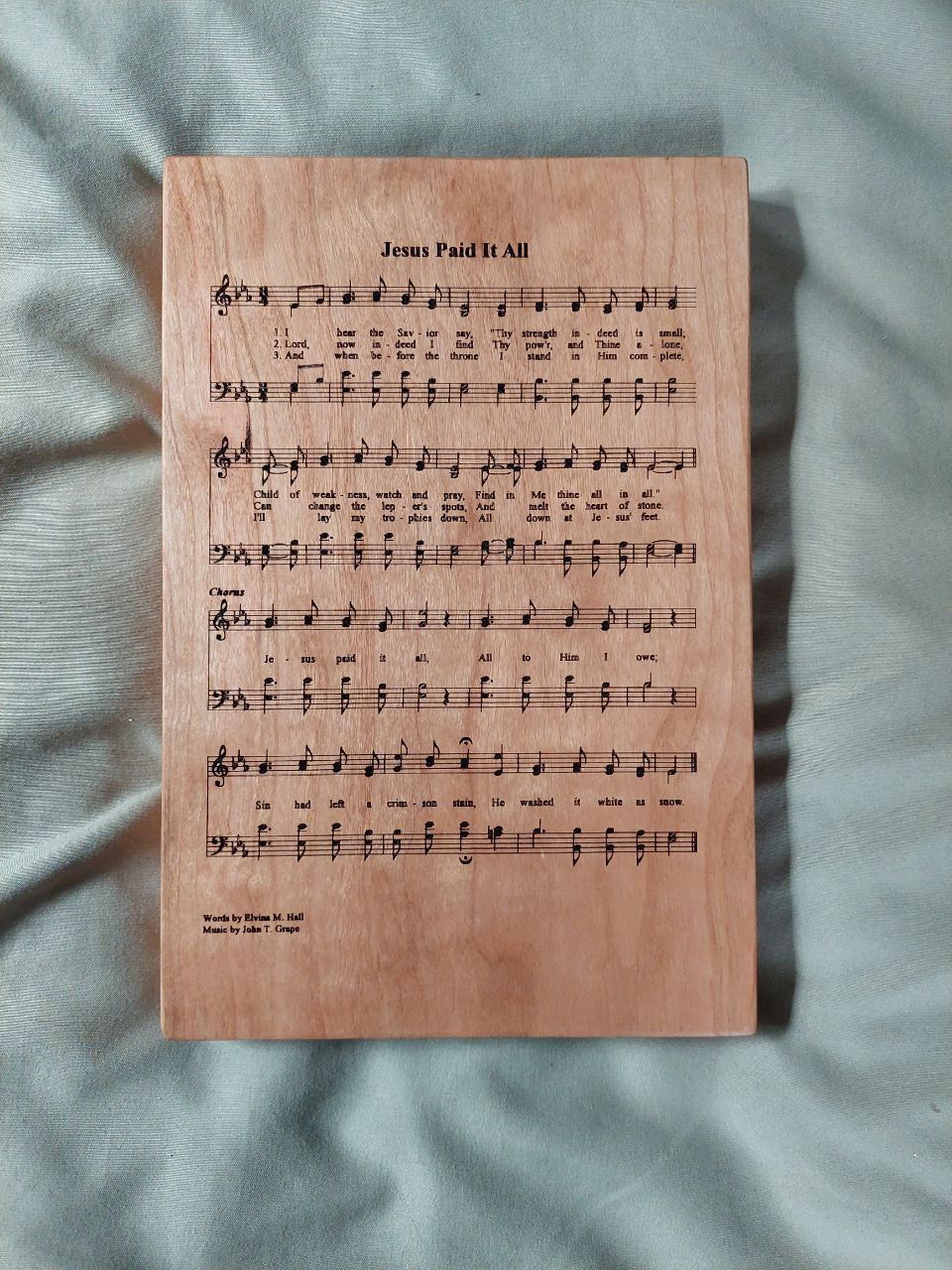 Engraved Hymn on Wood Plaque (Classics)