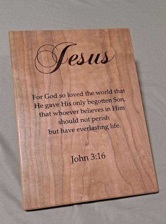 John 3:16 Engraved Plaque
